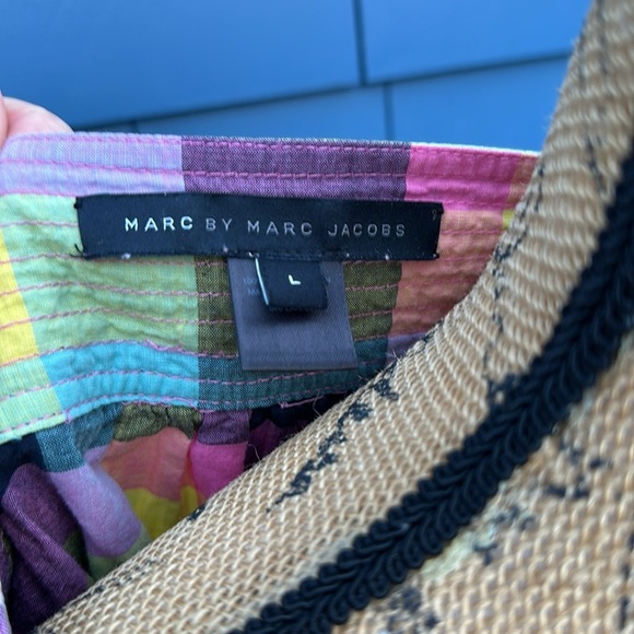 🩵💜🩵Marc by Marc Jacobs plaid pink black cotton top shirt blouse large - Picture 8 of 8